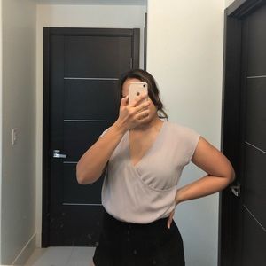 Lilac faux wrap around blouse